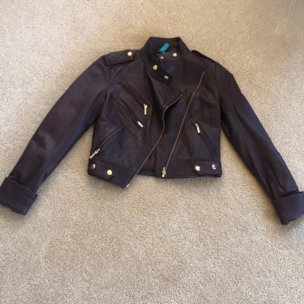 Burgundy leather jacket